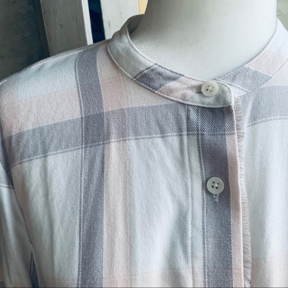 10 CROSBY DEREK LAM Cropped Pink Plaid Shirt - Picture 4 of 11